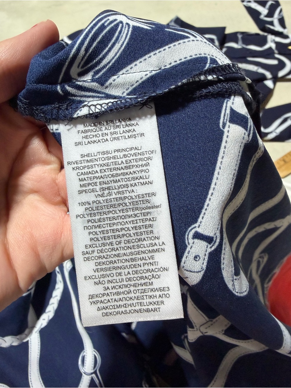 Lauren Ralph Lauren Navy Chain Print shirt Dress 10 - Picture 10 of 12